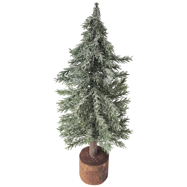 Northlight Frosted Icy Pine Tree with Jute Base Christmas Tree Unlit